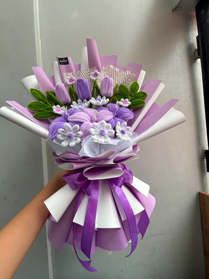 Lavender Tulip & Lily Bouquet by Fleurkraft